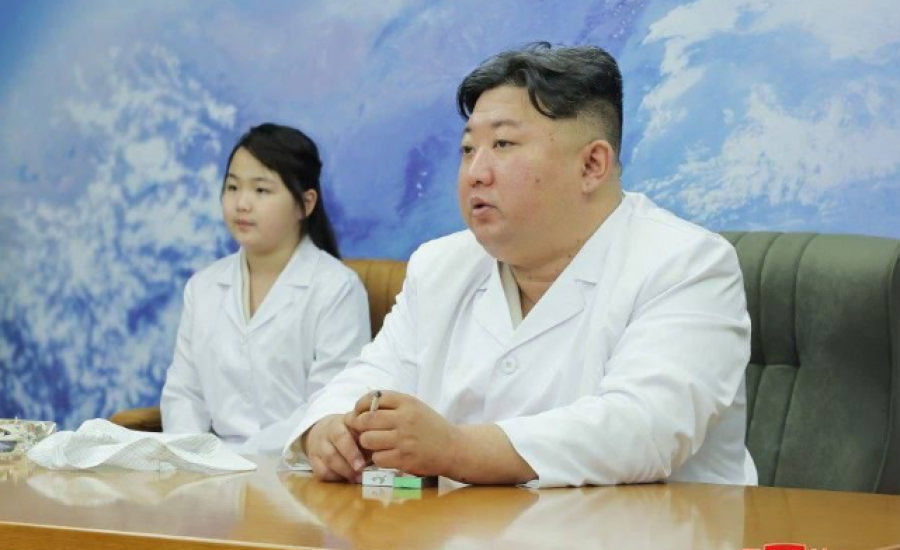 North Korean leader Kim Jong Un, accompanied by his daughter Ju Ae, examined preparations for the launch of his country's first military reconnaissance satellite.